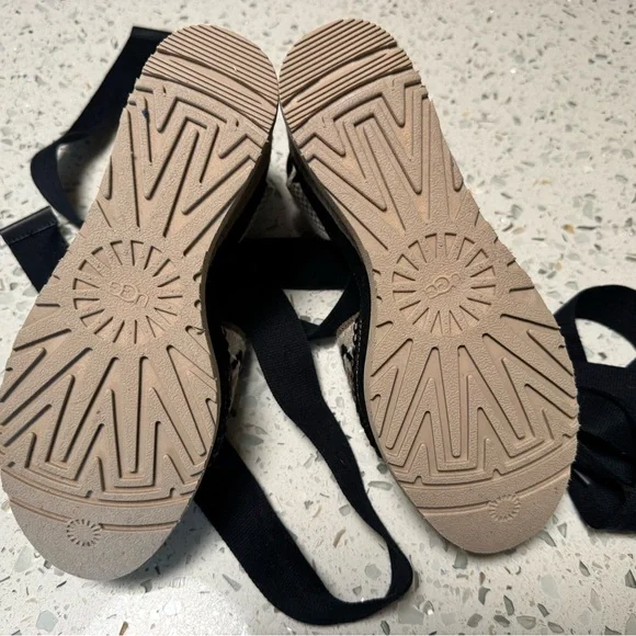 UGG Women's Abbot Ankle-Tie Espadrille Platform Wedge Sandals - Picture 8 of 9